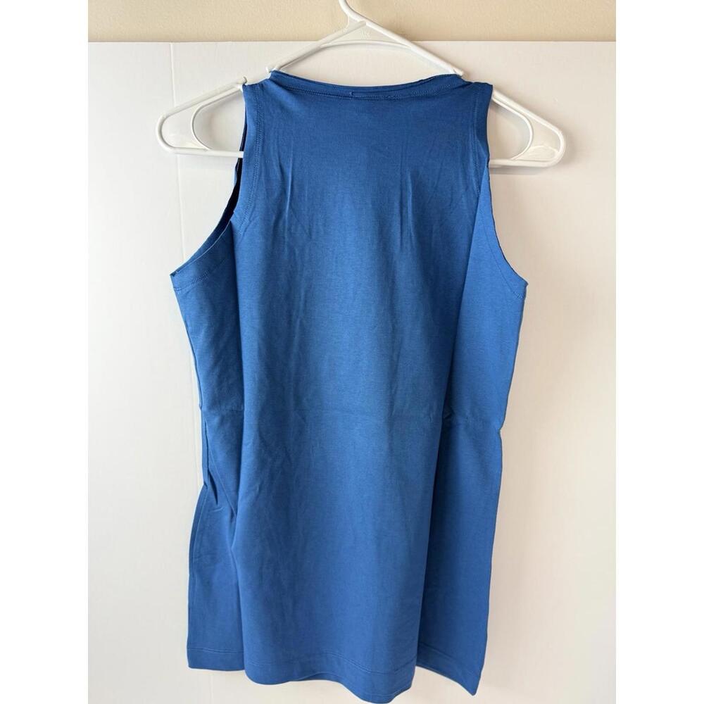 Fiorucci Designer Tank Top Blue Love Scoop Neck‎ Shirt Size XXS Italy Cotton - Picture 3 of 5